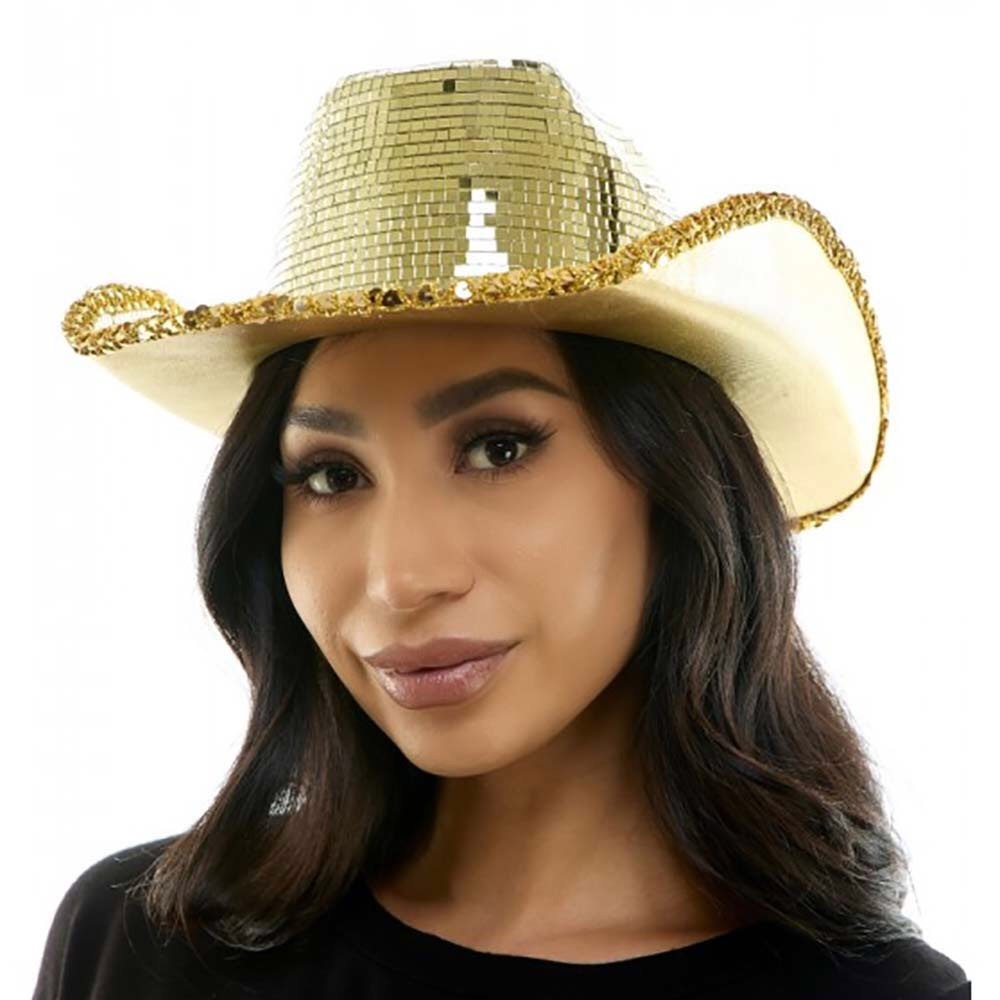 Gold Sequin Cowboy Hat